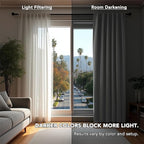 Deconovo Blackout Curtains, Thermal Insulated, W42 x L72 2 Panels, Back Tab - Image 3