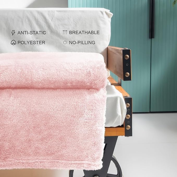 Exclusivo Mezcla Plush Fuzzy Fleece Throw Blanket Extra Large, Super Soft - Image 5