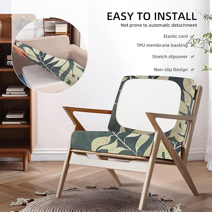 8Pcs Outdoor Cushion Covers, Patio Cushion Covers, Stretch Elastic Slipcovers - Image 5