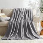 Fleece Blanket King Size Grey Lightweight Super Soft Cozy Luxury Bed Blanket - Image 5