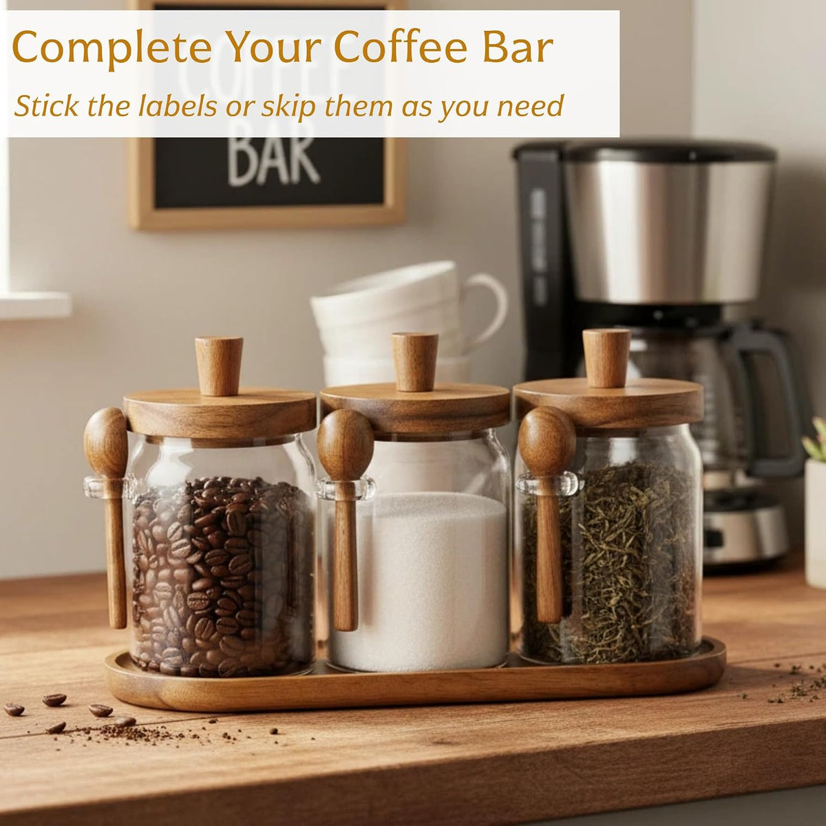 3-Pack 20oz Glass Coffee Container Set