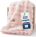 Bedsure Cloud Bubble Throw Blanket, Christmas Decor Gifts, Pink 50"×60"