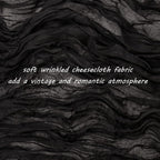 35x120 Inch Black Cheesecloth Table Runner Halloween Gothic Wedding Decor