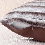 decorUhome Cozy Faux Fur Throw Pillow Covers 26x26 Set of 2 Decorative Soft - Image 8