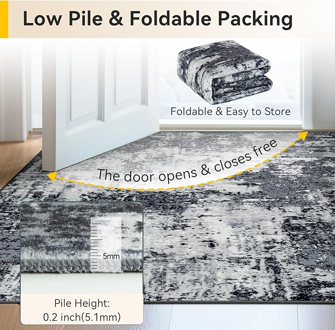Washable Area Rugs 3'x5' Non-Slip Modern Abstract Soft - Image 6