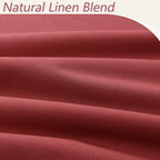 Guken Red 100% Blackout Linen Curtains 102 Inch Length 2 Panels Set - Image 4