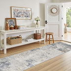 2X8 Washable Runner Rug for Hallway: Soft Neutral Modern Abstract Area Rug - Image 8