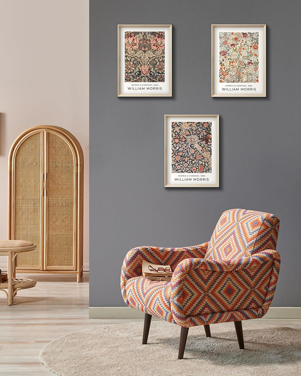 HesenDot William Morris Vintage Framed Wall Art, Floral Canvas Prints