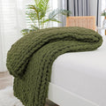 Bigacogo Chunky Knit Throw Blanket by Bigacogo
