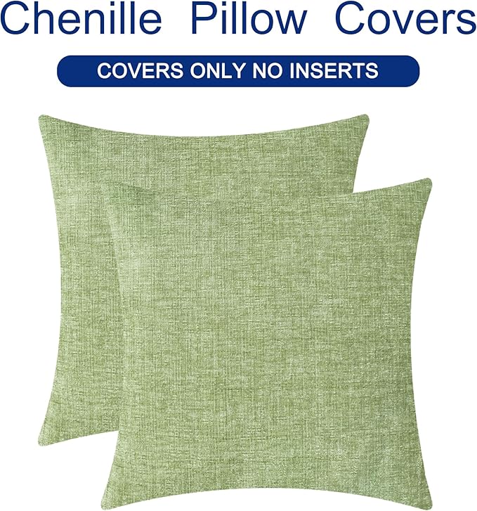 CaliTime Throw Pillow Covers Decorative 16 X 16 Inches Pack of 2 Cozy Chenille - Image 6