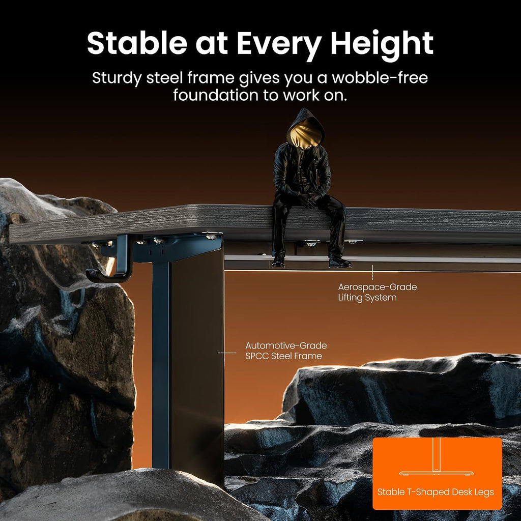 ErGear Height Adjustable Electric Standing Desk, 48 x 24 Inches Sit Stand up Desk, Memory Computer Home Office Desk, Grey