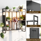 MAHANCRIS Gaming Floating Shelf with LED Lights, Wall Display Shelf