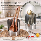 2 In1 Multi-Functional Kitchen Utensil Holder, Small Pot Lid & Spoon Rack