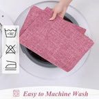 SHACOS Fabric Placemats Set of 4 Place Mats Machine Washable, Hot Pink