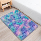 Small Area Rug for Bedroom 2x3ft Mini Tie-Dye Purple Rainbow Fluffy Rug Mat - Image 3