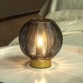 LUSHARBOR Battery Operated Decorative Glass Table Lamp with Timer Grey