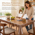sancua Clear Plastic Table Cover Protector Waterproof Tablecloth 60x84 Inch