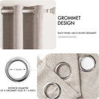 MIULEE Linen Texture Curtains, 2 Pack Blackout Thermal Insulated Khaki - Image 4