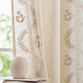 jinchan Belrose Linen Curtains for Bedroom Floral Curtains 84 Inch Length Linen by JINCHAN