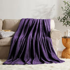 KMUSET Super Soft Throw Blanket Premium Silky Flannel Fleece Twin Size Purple - Image 3