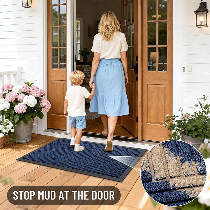 OLANLY Front Door Mat Outside Entrance 71x47, Heavy Duty Sturdy Natural Rubber - Image 6