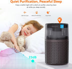 AIRROMI Pet Air Purifier for Home & Bedroom, HEPA Activated Carbon Filter, Removes Pet Dander & Odor, Allergies, Smoke, Hair, Night Light, Fragrance Sponge, Up to 658 ft², A2002 Tan