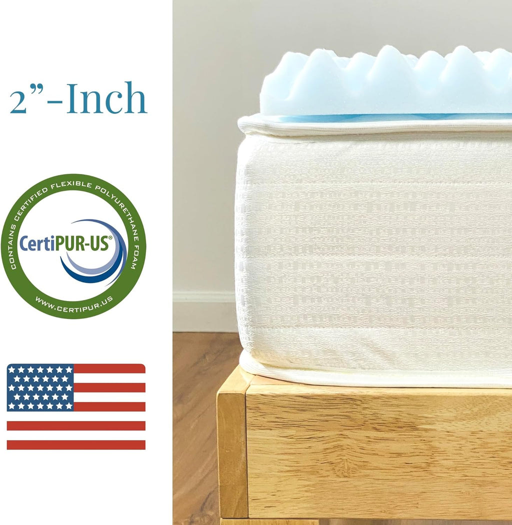 Airflow Foam Mattress Topper, Egg Crate Foam Pad, Hospital Mattress Pad and Bed Topper for Support, Pressure Relief and Weight Distribution. (Queen)
