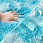 Tie-Dyed Sky Blue 2x8 Machine Washable Runner Rugs - Image 6