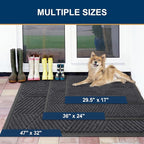 Smiry Front Door Mat Outside Entrance, Heavy Duty Sturdy Natural Rubber Doormat - Image 2