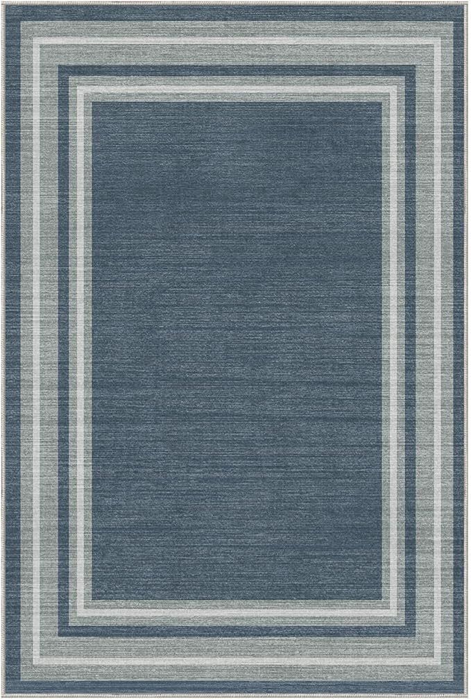 OPPODREAM Border Soft Area Rugs 6x9, Washable Blue Rug - Image 9