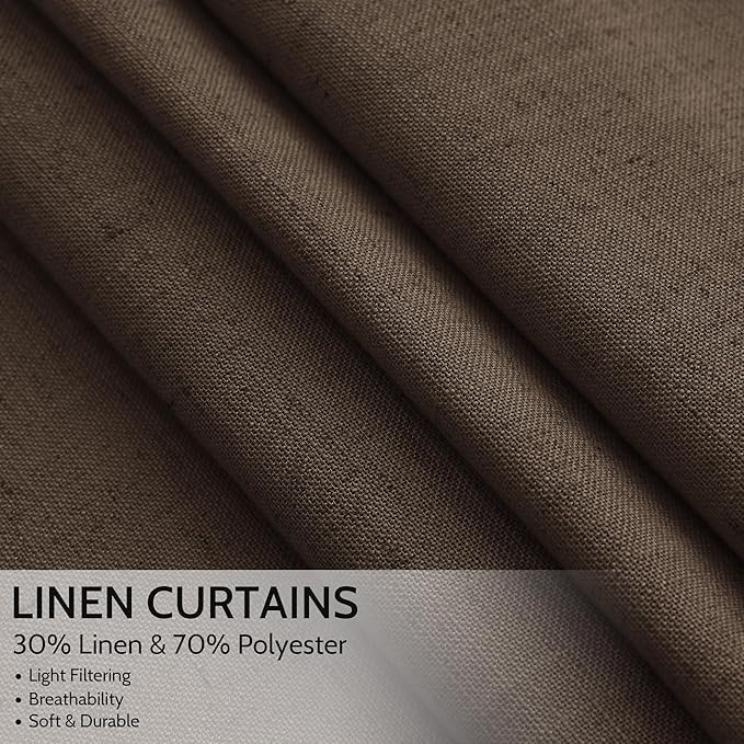 Chocolate Linen Curtains 72 Inch Long - Image 2