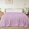 Exclusivo Mezcla King Size Flannel Fleece Blanket, Super Soft Striped Jacquard by ExclusivoMezcla