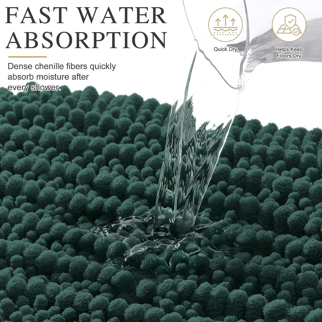 OLANLY Bathroom Rugs 30x20, Thick Soft and Absorbent Chenille Bath Mat