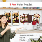 Wine Lover's 5-Piece Kitchen Towel Set