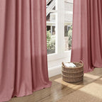 Nanspring Canyon Rose Linen Curtains 90 Inch Long 2 Panels Set - Image 6