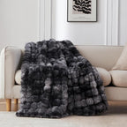 COOVA Faux Fur Throw Blanket for Couch, Cozy Soft and Fuzzy Plush Rabbit Fur by COOVA