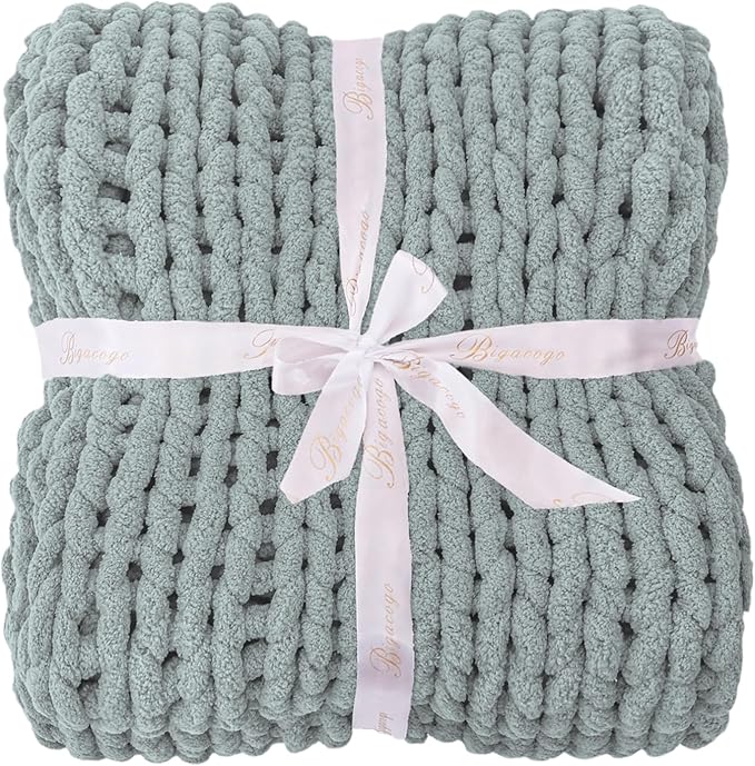 Bigacogo Chunky Knit Throw Blanket - Image 7