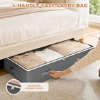Budding Joy 60L Under Bed Storage Containers, 4 Pack Closet Organizers Grey