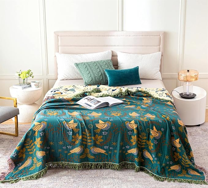MSGKV Boho Throw Blanket 100% Cotton Blankets - Image 2