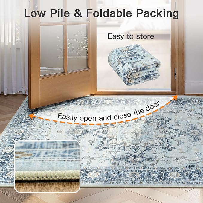 Lofus 9x12 Area Rugs for Living Room, Machine Washable Non-Slip Area Rug - Image 3