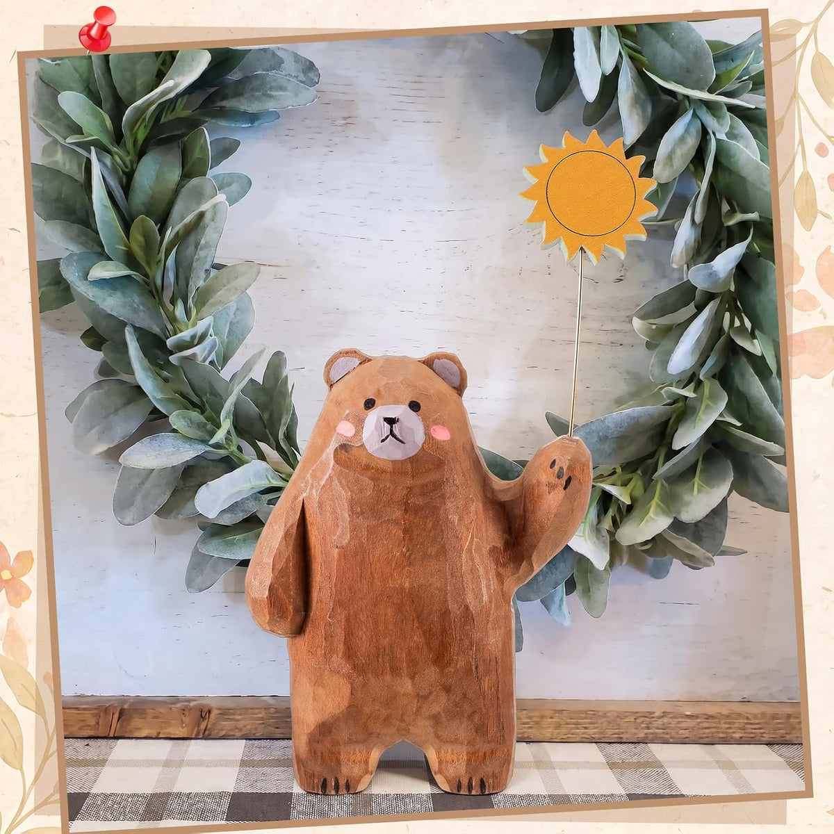Novabright 13 Pcs Interchangeable Seasonal Tabletop Sign Bear Desk Decor