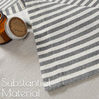 jinchan Stripe Linen Kitchen Valance Curtain, 50x16, 1 Panel, Grey