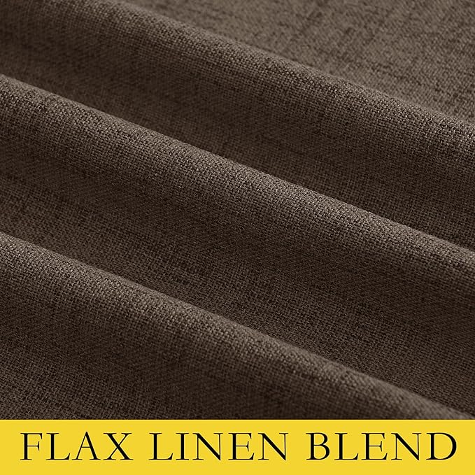NICETOWN Coffee Vintage Linen 100% Blackout Curtains - Image 8