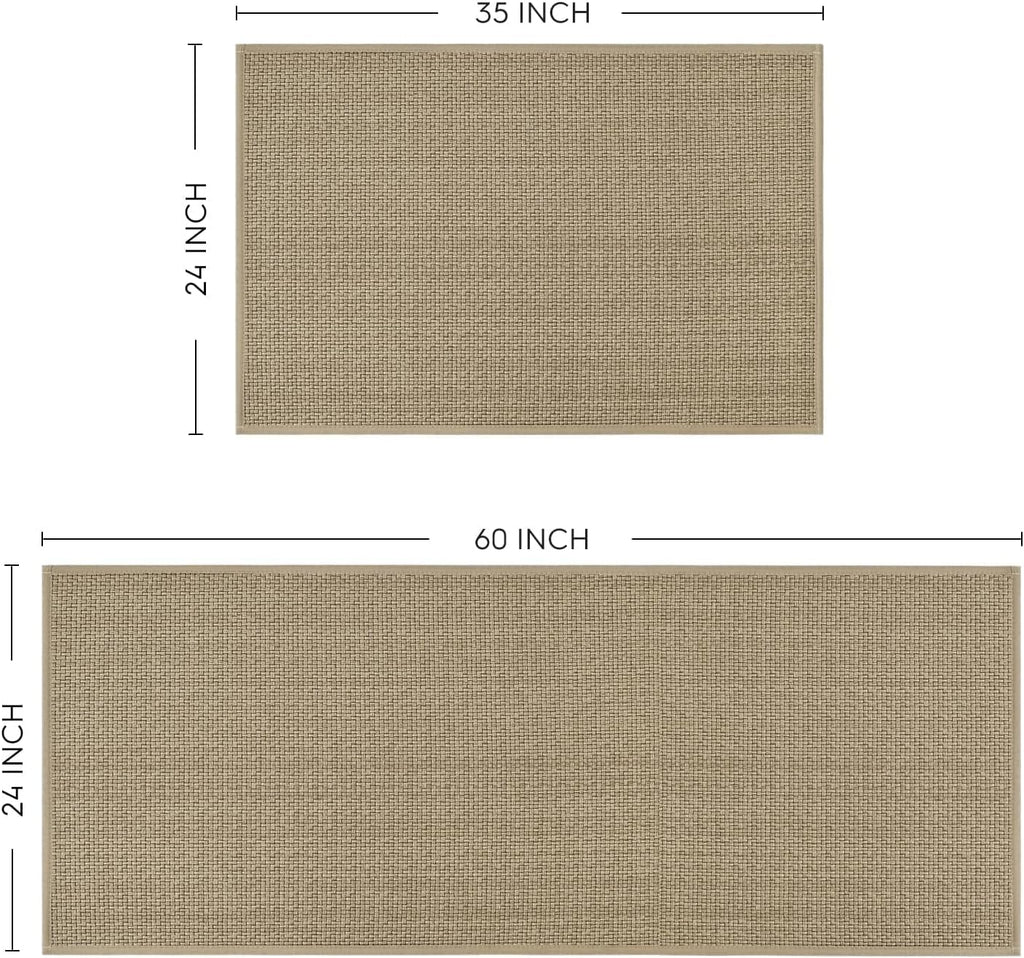 Artoid Mode Non-Slip Kitchen Rugs and Mats Set of 2-24x35 + 24x60