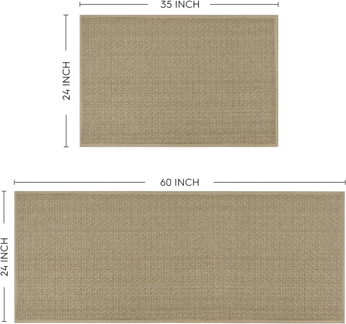 Artoid Mode Non-Slip Kitchen Rugs and Mats Set of 2-24x35 + 24x60