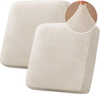 H.VERSAILTEX Velvet Stretch Couch Cushion Cover Plush Cushion Slipcover by HVERSAILTEX