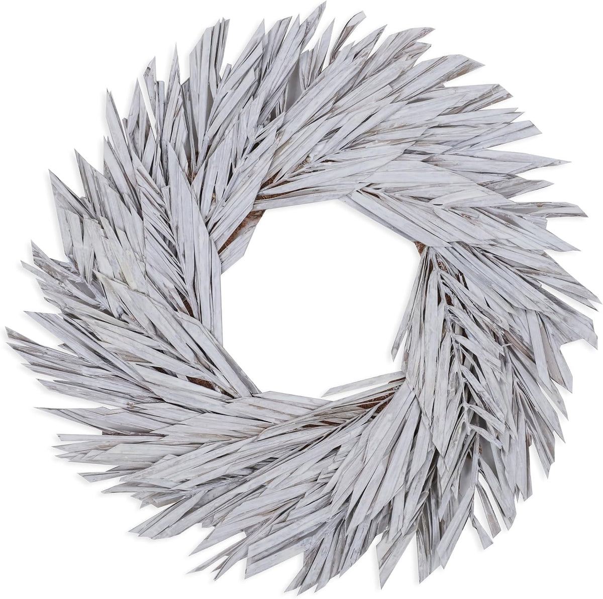 Vickerman Natural Botanicals 17" Bleached Khejur Leaf Wreath, Real Preserved Foliage Wall Decor