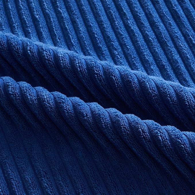 Topfinel Blue Throw Pillow Covers 18x18 Inch Set of 4, Soft Accent Corduroy - Image 9