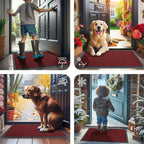 Smiry Front Door Mat Outside Entrance, Heavy Duty Natural Rubber Doormat - Image 7