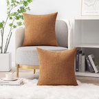 MIULEE Pack of 2 Brown Throw Pillow Covers 20x20 Inch Soft Chenille Pillow - Image 6